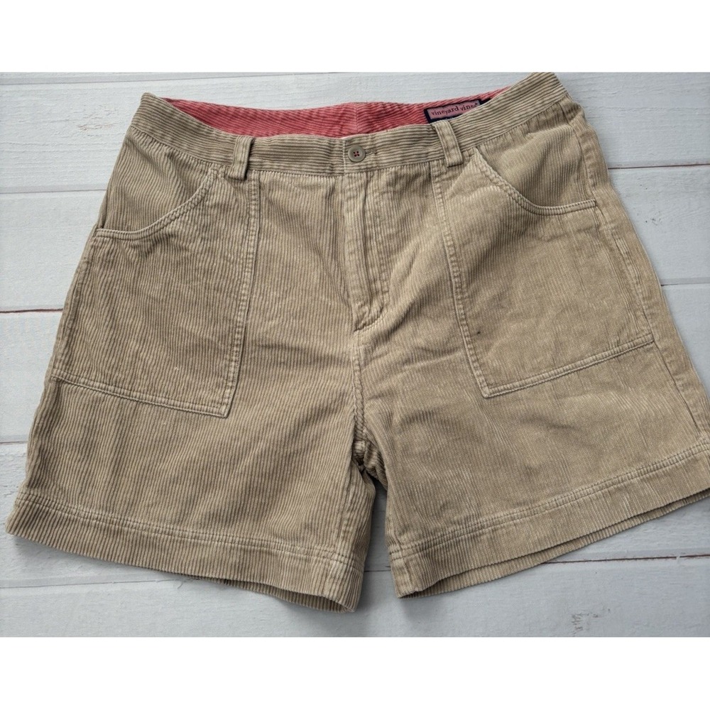 VINEYARD VINES Shorts, Men's Tan Khaki Corduroy, Size 36, Vintage